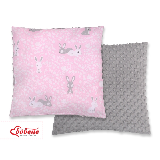 Doublesided Baby - Rest Decorative Pillow - pink rabbits
