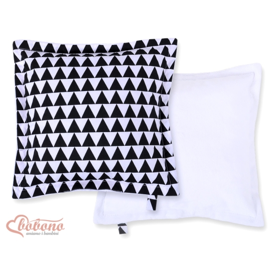 Doublesided Baby - Rest Decorative Pillow- triangles black