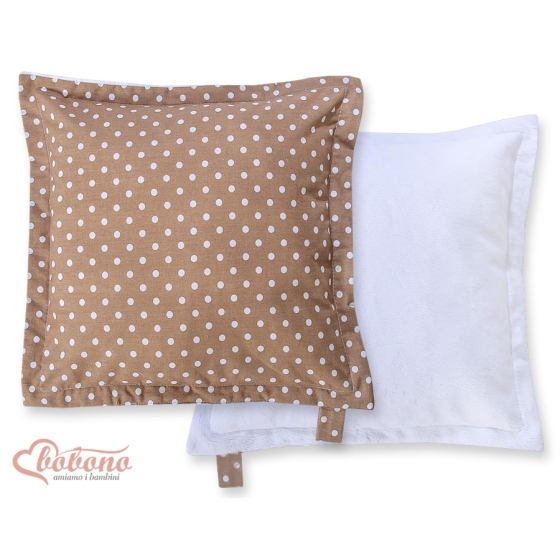 Doublesided Baby - Rest Decorative Pillow- White dots on brown