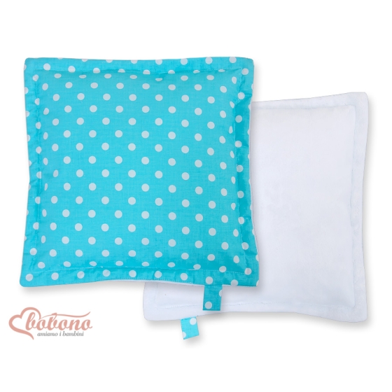 Doublesided Baby - Rest Decorative Pillow- White dots on turquoise