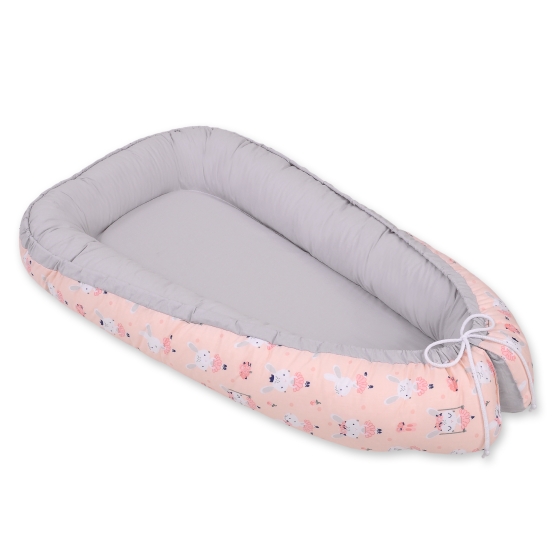 Doublesided Babynest- ballerinas pink/gray