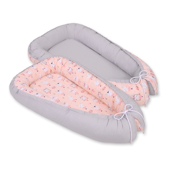 Doublesided Babynest- ballerinas pink/gray