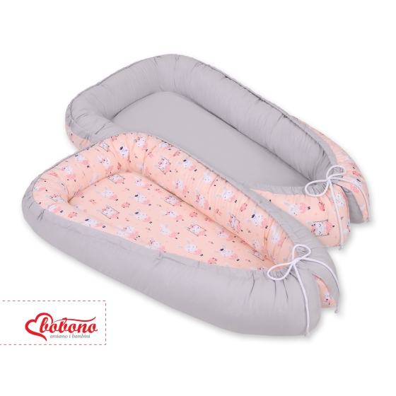 Doublesided Babynest- ballerinas pink/gray