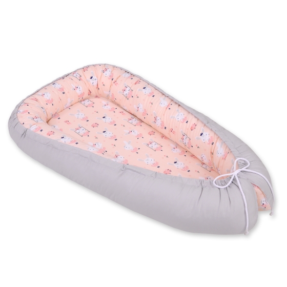 Doublesided Babynest- ballerinas pink/gray