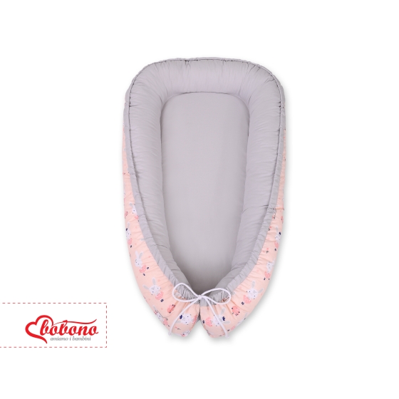 Doublesided Babynest- ballerinas pink/gray