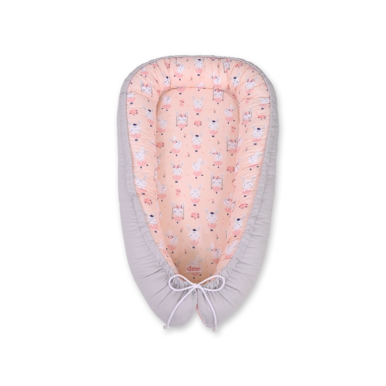 Doublesided Babynest- ballerinas pink/gray