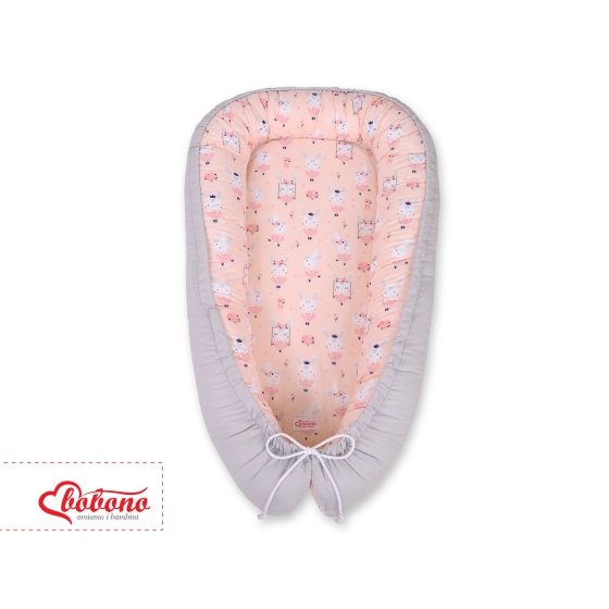 Doublesided Babynest- ballerinas pink/gray