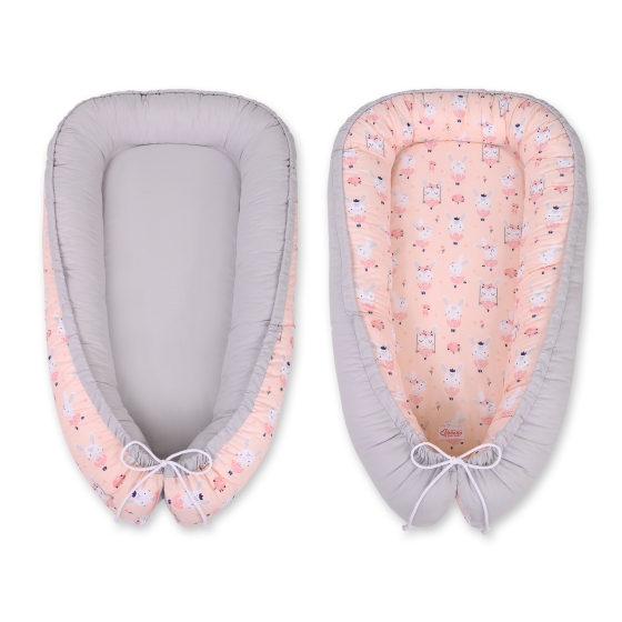 Doublesided Babynest- ballerinas pink/gray