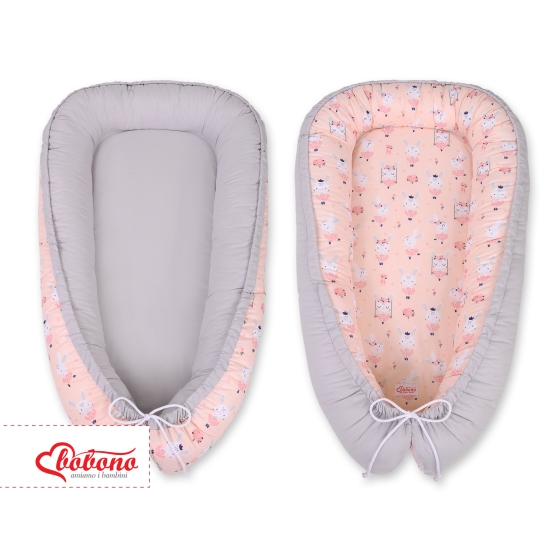 Doublesided Babynest- ballerinas pink/gray