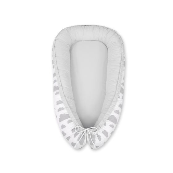 Doublesided Babynest- clouds gray/gray