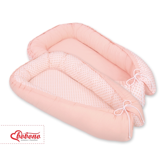 Doublesided Babynest- Flower pattern peach/powder pink