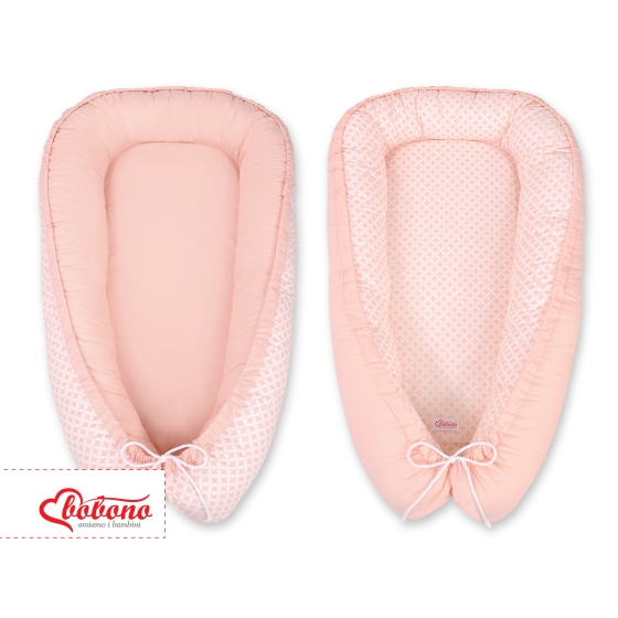 Doublesided Babynest- Flower pattern peach/powder pink