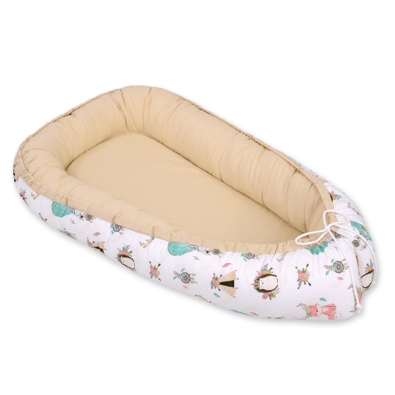 Doublesided Babynest- foxes beige/beige
