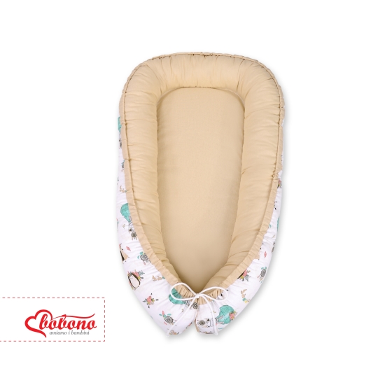 Doublesided Babynest- foxes beige/beige