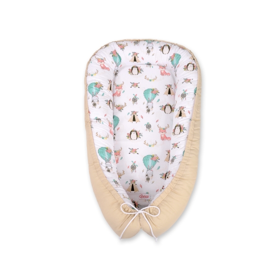 Doublesided Babynest- foxes beige/beige