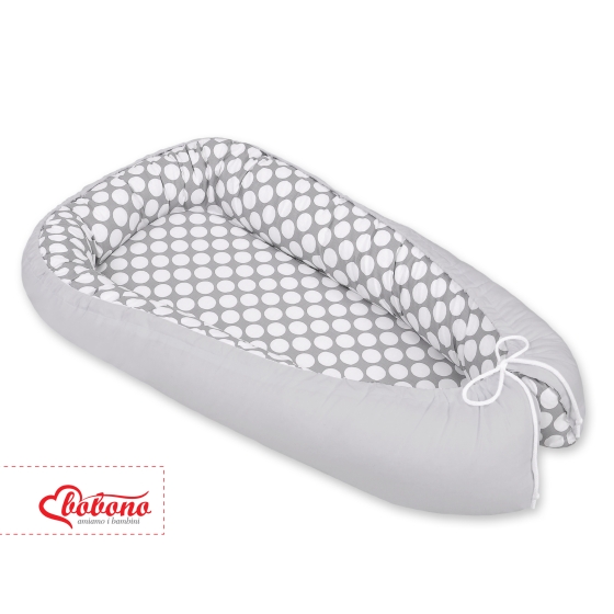 Doublesided Babynest- Gray with white dots/gray