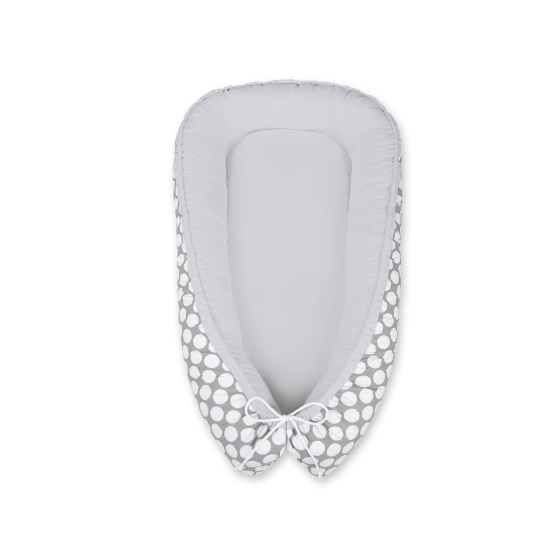 Doublesided Babynest- Gray with white dots/gray