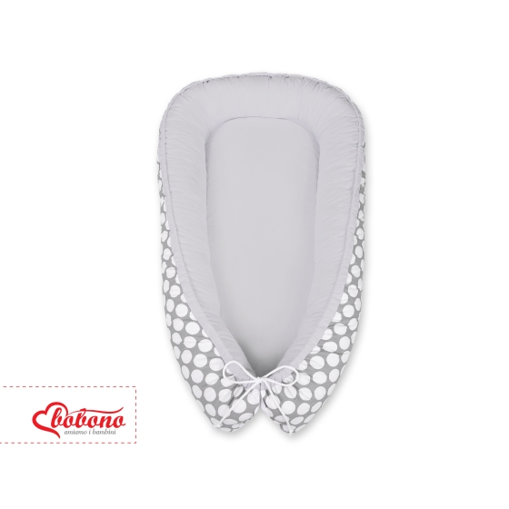 Doublesided Babynest- Gray with white dots/gray