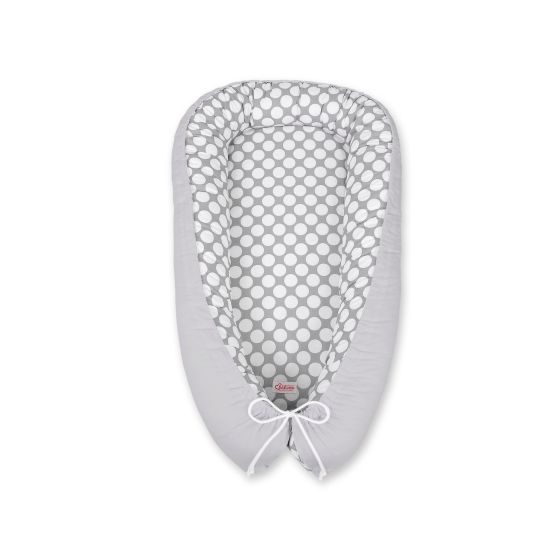Doublesided Babynest- Gray with white dots/gray