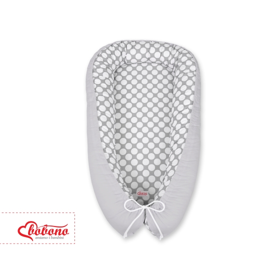 Doublesided Babynest- Gray with white dots/gray