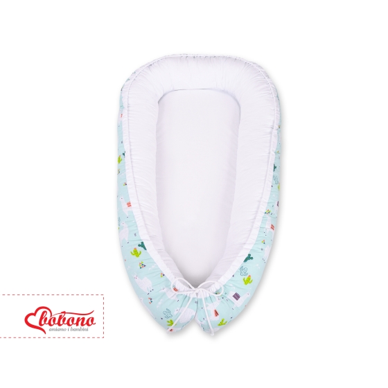 Doublesided Babynest- lama mint/white