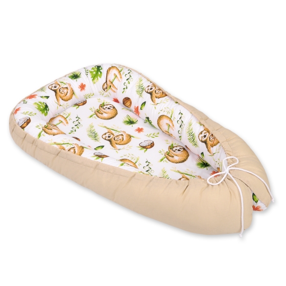 Doublesided Babynest- sloths beige/beige