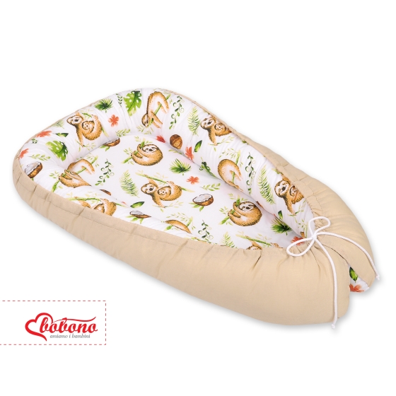 Doublesided Babynest- sloths beige/beige