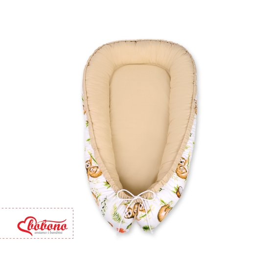 Doublesided Babynest- sloths beige/beige