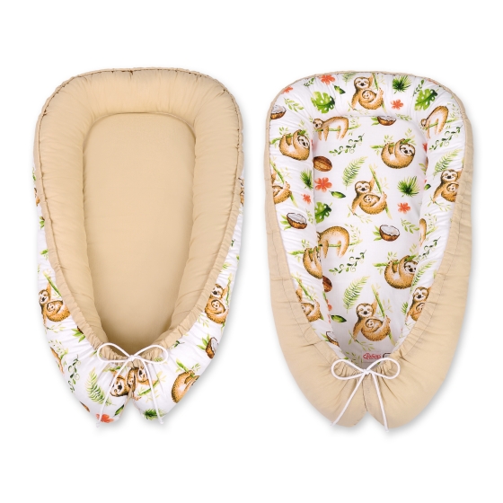 Doublesided Babynest- sloths beige/beige