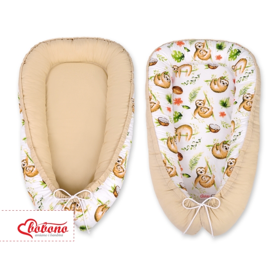 Doublesided Babynest- sloths beige/beige