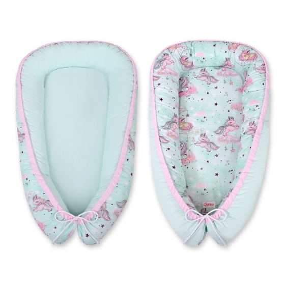 Doublesided Babynest- unicorn mint/mint