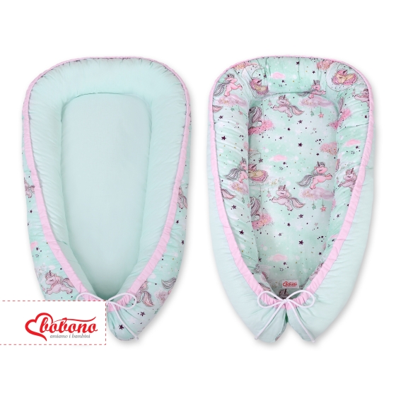 Doublesided Babynest- unicorn mint/mint