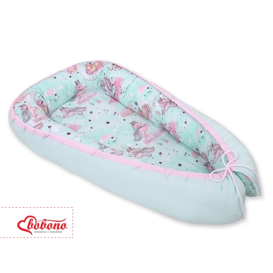 Doublesided Babynest- unicorn mint/mint
