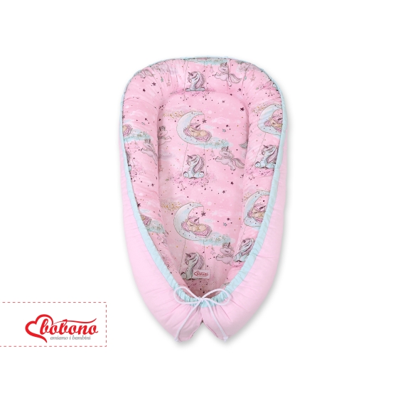Doublesided Babynest- unicorn pink/pink