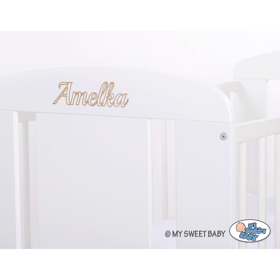 Engrave on the front of baby cot no. 5010-07
