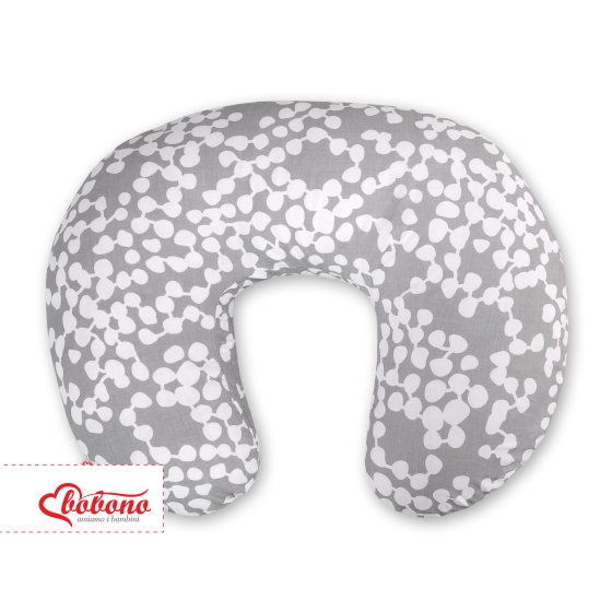 Extra cover for feeding pillow- bubbles gray