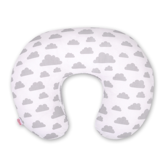 Extra cover for feeding pillow- clouds gray