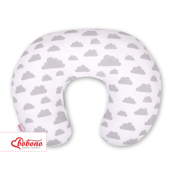 Extra cover for feeding pillow- clouds gray
