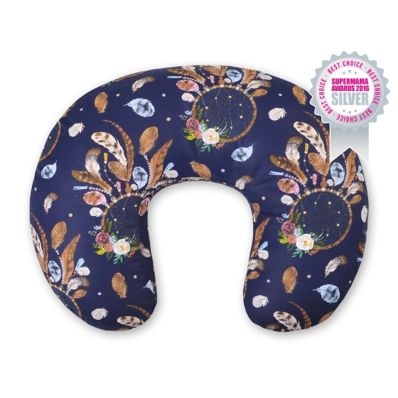Extra cover for feeding pillow- dream catchers dark blue