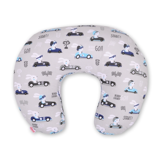Extra cover for feeding pillow- gray rabbits