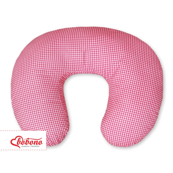 Extra cover for feeding pillow- Hanging Hearts dark pink checkered