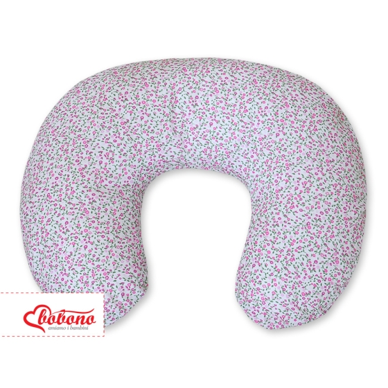 Extra cover for feeding pillow- Hanging Hearts pink flowers