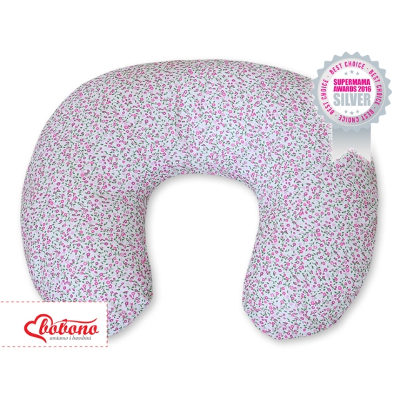 Extra cover for feeding pillow- Hanging Hearts pink flowers