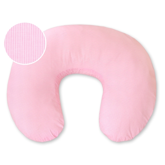 Extra cover for feeding pillow- Hanging Hearts pink stripes