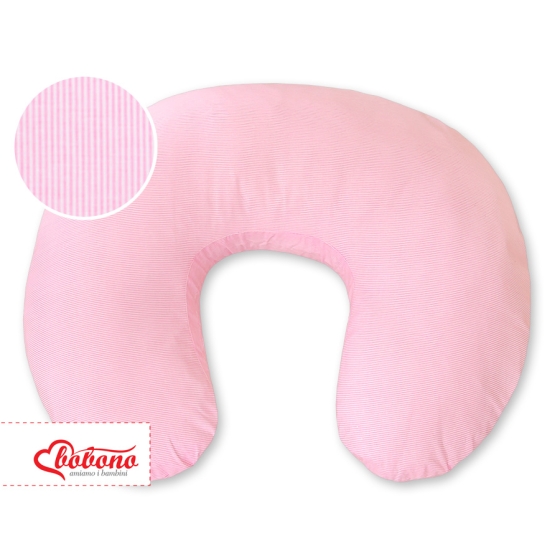 Extra cover for feeding pillow- Hanging Hearts pink stripes