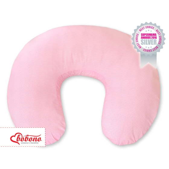 Extra cover for feeding pillow- Hanging Hearts pink stripes