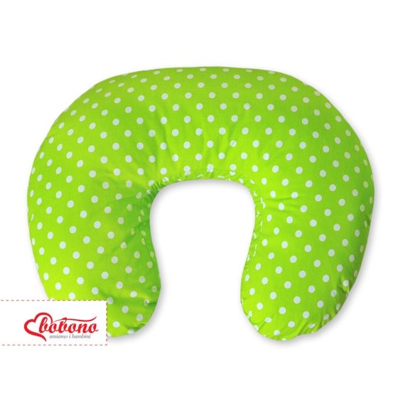 Extra cover for feeding pillow- Hanging Hearts white dots on green