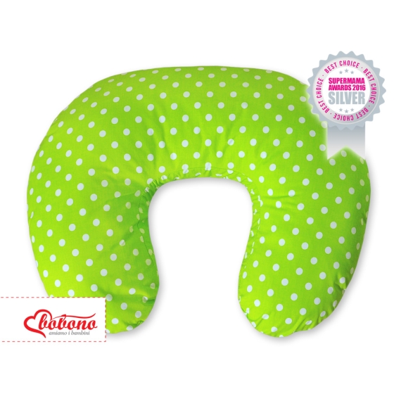 Extra cover for feeding pillow- Hanging Hearts white dots on green