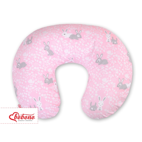 Extra cover for feeding pillow- pink rabbits