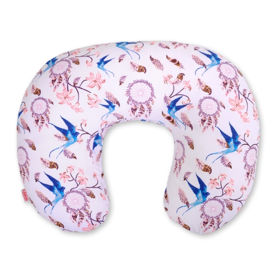 Extra cover for feeding pillow- swallows blue